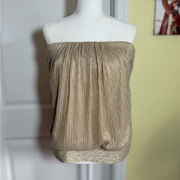 LANE BRYANT Elegant Gold Strapless Top, shimmer, size 14/16 - Picture 1 of 8